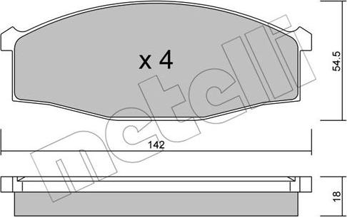 Metelli 22-0497-0 - Тормозные колодки, дисковые, комплект unicars.by