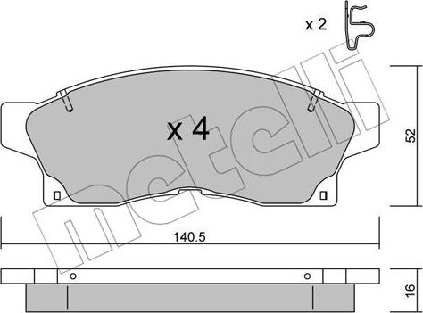 Metelli 22-0444-0 - Тормозные колодки, дисковые, комплект unicars.by