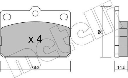 Metelli 22-0440-0 - Тормозные колодки, дисковые, комплект unicars.by