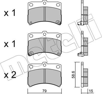 Metelli 22-0459-0 - Тормозные колодки, дисковые, комплект unicars.by