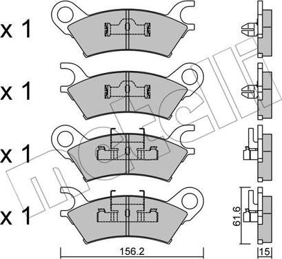 Metelli 22-0469-0 - Тормозные колодки, дисковые, комплект unicars.by