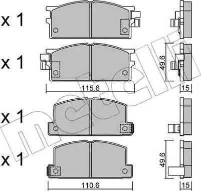 Metelli 22-0466-0 - Тормозные колодки, дисковые, комплект unicars.by