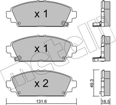 Metelli 22-0463-0 - Тормозные колодки, дисковые, комплект unicars.by