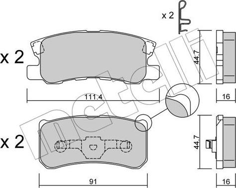 Metelli 22-0400-1 - Тормозные колодки, дисковые, комплект unicars.by