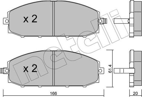 Metelli 22-0407-0 - Тормозные колодки, дисковые, комплект unicars.by