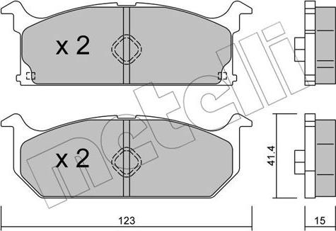 Metelli 22-0416-0 - Тормозные колодки, дисковые, комплект unicars.by