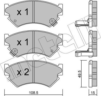 Metelli 22-0411-0 - Тормозные колодки, дисковые, комплект unicars.by