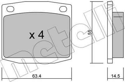 Metelli 22-0486-0 - Тормозные колодки, дисковые, комплект unicars.by