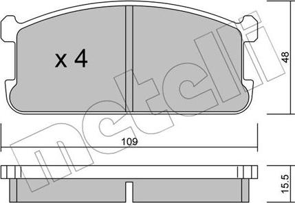 Metelli 22-0480-0 - Тормозные колодки, дисковые, комплект unicars.by