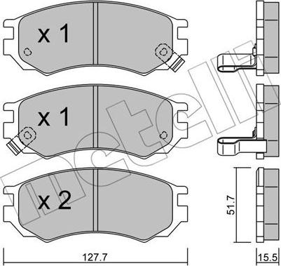 Metelli 22-0488-0 - Тормозные колодки, дисковые, комплект unicars.by