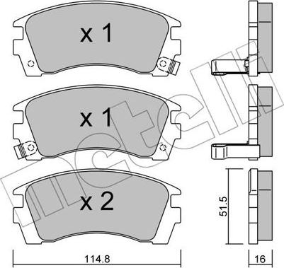 Metelli 22-0487-0 - Тормозные колодки, дисковые, комплект unicars.by