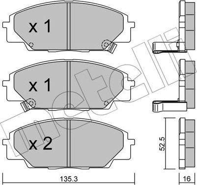 Metelli 22-0435-0 - Тормозные колодки, дисковые, комплект unicars.by