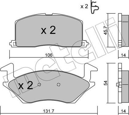 Metelli 22-0422-0 - Тормозные колодки, дисковые, комплект unicars.by