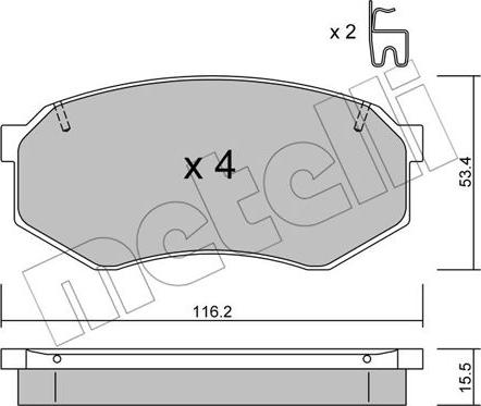 Metelli 22-0471-0 - Тормозные колодки, дисковые, комплект unicars.by