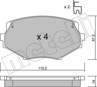 Metelli 22-0472-0 - Тормозные колодки, дисковые, комплект unicars.by