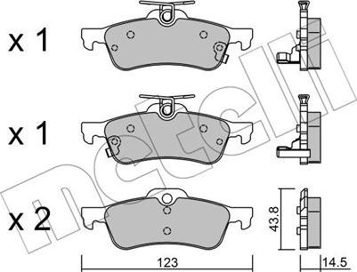 Metelli 22-0556-1 - Тормозные колодки, дисковые, комплект unicars.by