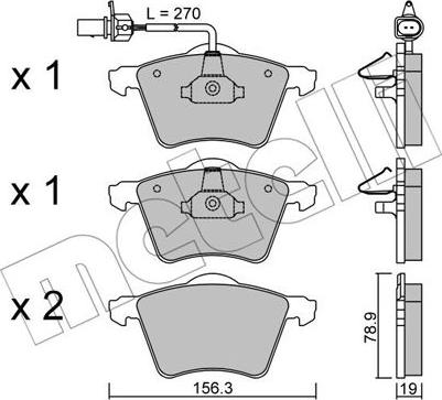 Metelli 22-0550-0 - Тормозные колодки, дисковые, комплект unicars.by