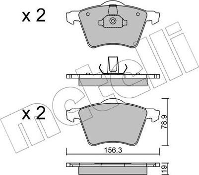 Metelli 22-0550-2 - Тормозные колодки, дисковые, комплект unicars.by