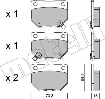 Metelli 22-0501-0 - Тормозные колодки, дисковые, комплект unicars.by