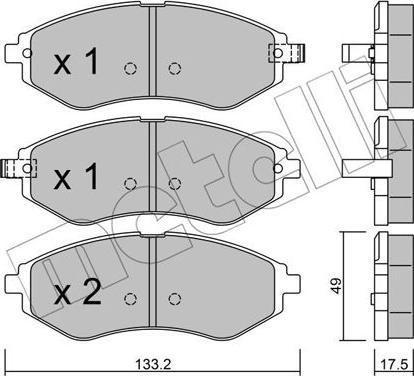 Metelli 22-0508-1 - Тормозные колодки, дисковые, комплект unicars.by