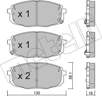 Metelli 22-0513-1 - Тормозные колодки, дисковые, комплект unicars.by