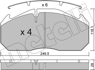 Metelli 22-0586-0 - Тормозные колодки, дисковые, комплект unicars.by