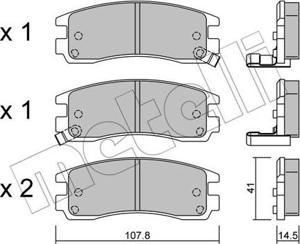 Metelli 22-0697-0 - Тормозные колодки, дисковые, комплект unicars.by