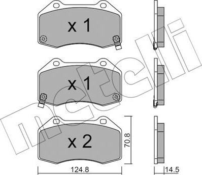 Metelli 22-0651-3 - Тормозные колодки, дисковые, комплект unicars.by