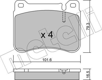 Metelli 22-0668-0 - Тормозные колодки, дисковые, комплект unicars.by