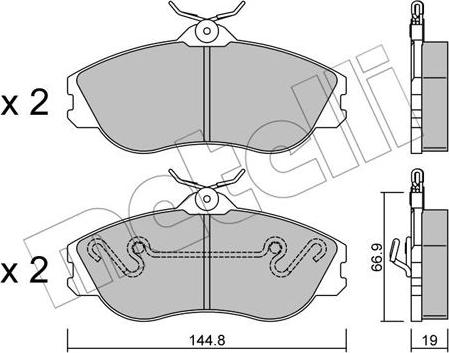 Metelli 22-0663-0 - Тормозные колодки, дисковые, комплект unicars.by