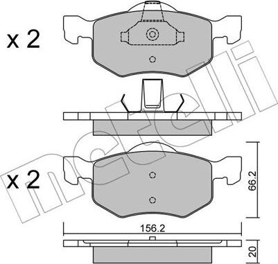 Metelli 22-0609-0 - Тормозные колодки, дисковые, комплект unicars.by