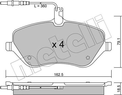 Metelli 22-0601-0 - Тормозные колодки, дисковые, комплект unicars.by