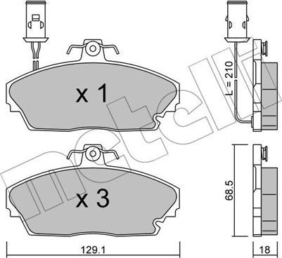 Metelli 22-0689-0 - Тормозные колодки, дисковые, комплект unicars.by