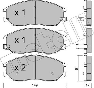 Metelli 22-0633-0 - Тормозные колодки, дисковые, комплект unicars.by