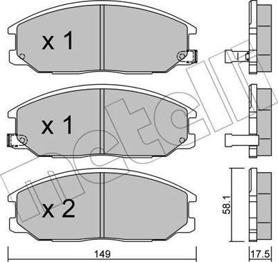 Metelli 22-0632-0 - Тормозные колодки, дисковые, комплект unicars.by