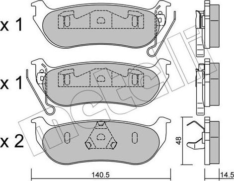 Metelli 22-0627-0 - Тормозные колодки, дисковые, комплект unicars.by