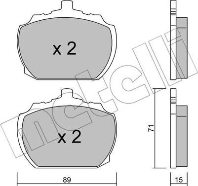 Metelli 22-0678-0 - Тормозные колодки, дисковые, комплект unicars.by