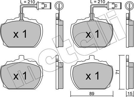 Metelli 22-0678-1 - Тормозные колодки, дисковые, комплект unicars.by