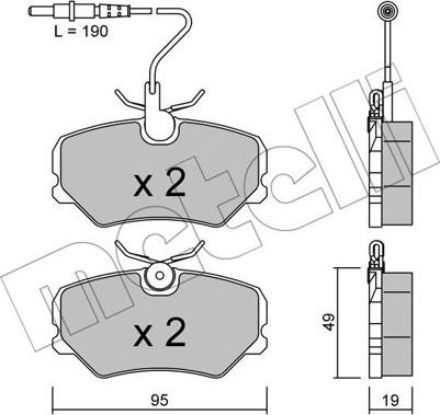 Metelli 22-0099-0 - Тормозные колодки, дисковые, комплект unicars.by