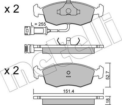 Metelli 22-0094-0 - Тормозные колодки, дисковые, комплект unicars.by