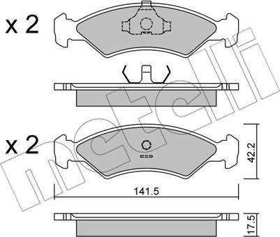 Metelli 22-0043-0 - Тормозные колодки, дисковые, комплект unicars.by