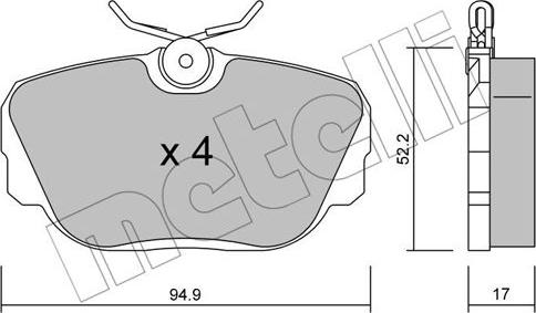 Metelli 22-0042-0 - Тормозные колодки, дисковые, комплект unicars.by