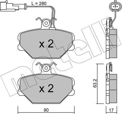 Metelli 22-0059-2 - Тормозные колодки, дисковые, комплект unicars.by