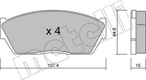 Metelli 22-0054-0 - Тормозные колодки, дисковые, комплект unicars.by