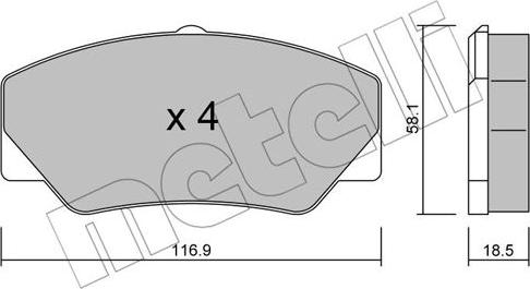 Metelli 22-0056-0 - Тормозные колодки, дисковые, комплект unicars.by