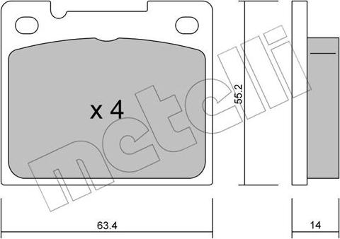 Metelli 22-0004-0 - Тормозные колодки, дисковые, комплект unicars.by