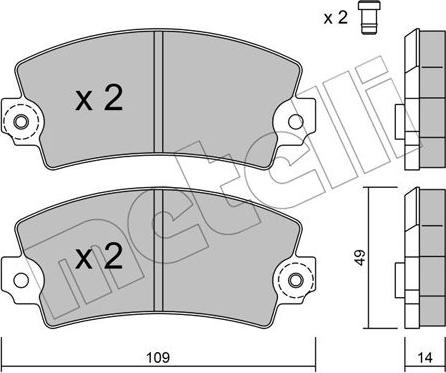 Metelli 22-0005-5 - Тормозные колодки, дисковые, комплект unicars.by