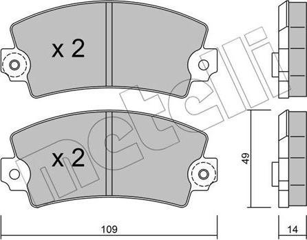 Metelli 22-0005-1 - Тормозные колодки, дисковые, комплект unicars.by