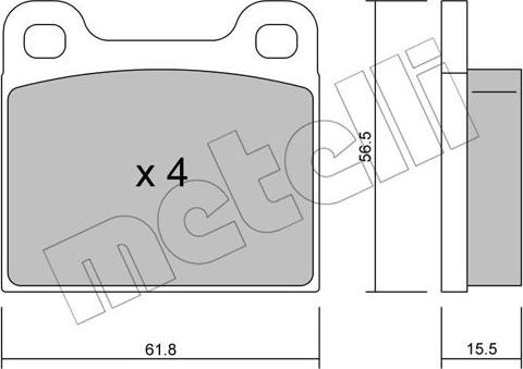 Metelli 22-0003-4 - Тормозные колодки, дисковые, комплект unicars.by