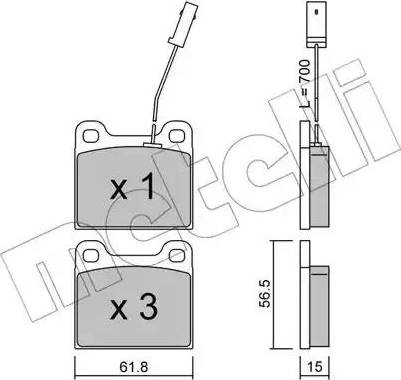 Metelli 22-0003-3 - Тормозные колодки, дисковые, комплект unicars.by